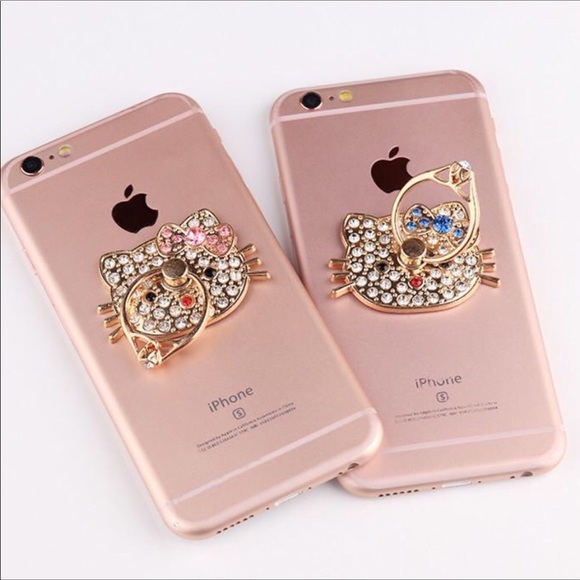 🎀NEW HELLO KITTY Cell Phone Ring Grip Gold NWT - Picture 7 of 8